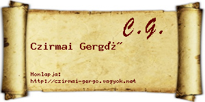 Czirmai Gergő névjegykártya